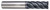 Photograph of a Helical Solutions 83142 |HEV-C-R-60750-R.030 0.7500" (3/4) Cutter DIA x 0.7500" (3/4) Shank DIA x 0.0300" Radius x 1.6250" (1-5/8) Length of Cut x 4.0000" (4) Overall Length Carbide Corner Radius End Mill for Steel, 6 Flutes, APLUS Coated - (HEV-C-R-60750-R.030)