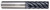 Photograph of a Helical Solutions 83165 |HEV-C-SR-70375-R.060 0.3750" (3/8) Cutter DIA x 0.3750" (3/8) Shank DIA x 0.0600" Radius x 0.7500" (3/4) Length of Cut x 2.5000" (2-1/2) Overall Length Carbide Corner Radius End Mill for Steel, 7 Flutes, APLUS Coated - (HEV-C-SR-70375-R.060)