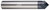 Photograph of a Helical Solutions 83800 |HPCM90-40125 0.1250" (1/8) Shank DIA x 90° Included Angle x 1.5000" (1-1/2) Overall Length X 0.0100" Tip DIA Carbide Chamfer Mill, 4 Helical Flutes, APLUS Coated - (HPCM90-40125)