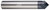 Photograph of a Helical Solutions 83806 |HPCM90-20250 0.2500" (1/4) Shank DIA x 90° Included Angle x 2.5000" (2-1/2) Overall Length X 0.0100" Tip DIA Carbide Chamfer Mill, 2 Helical Flutes, APLUS Coated - (HPCM90-20250)