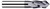 Photograph of a Harvey Tool 817216 | 0.2500" (1/4) Cutter DIA x 0.7500" (3/4) Length of Cut x 140° included Carbide Drill/End Mill, 4 Flutes