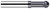 Photograph of a Harvey Tool 833808 | 0.1250" (1/8) Cutter DIA x 0.7500" (3/4) Neck Length x 220° Carbide Undercutting End Mill, 4 Flutes