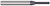 Photograph of a Harvey Tool 890115-C6 | 0.0150" (1/64) Cutter DIA x 0.0620" (1/16) Length of Cut Carbide Square End Mill Finisher for Exotic Alloys, 4 Flutes, AlTiN Nano Coated