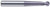 YG1 93411 | 3/16" Diameter x 1/4" Shank x 3-1/4" OAL x 3/20" LOC 2 Flute ALTiN Coated Carbide Ball Nose End Mill