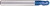 YG1 G8A59120 | 43/91" Diameter x 43/91" Shank x 4-1/3" OAL x 13/15" LOC 3 Flute Blue Coated Carbide Ball Nose End Mill
