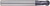 YG1 GM109016 | 1/4" Diameter x 1/4" Shank x 1/4" LOC x 3-1/2" OAL x 1/8" Radius 2 Flute Carbide Ball Nose End Mill