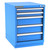 Champion Tool Storage NWS1200-0501-ILC-FTB-BB | 22-3/16" Width x 29-7/8" Height x 22-1/2" Depth 5 Drawer 42 Compartment Powder Coated Steel Modular Compartment Cabinet - Bright Blue