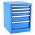 Champion Tool Storage NWS1200-0502-ILC-FTB-BB | 22-3/16" Width x 29-7/8" Height x 22-1/2" Depth 5 Drawer 49 Compartment Powder Coated Steel Modular Compartment Cabinet - Bright Blue