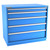 Champion Tool Storage EWS1800-0502-ILC-FTB-BB | 47" Width x 41-3/4" Height x 22-1/2" Depth 5 Drawer 128 Compartment Powder Coated Steel Modular Compartment Cabinet - Bright Blue