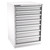 Champion Tool Storage SWS1800-0702-ILC-FTB-LG | 28-1/4" Width x 41-3/4" Height x 22-1/2" Depth 7 Drawer 136 Compartment Powder Coated Steel Modular Compartment Cabinet - Light Gray