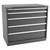 Champion Tool Storage EWS1800-0502-ILC-FTB-DG | 47" Width x 41-3/4" Height x 22-1/2" Depth 5 Drawer 128 Compartment Powder Coated Steel Modular Compartment Cabinet - Dark Gray