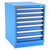 Champion Tool Storage NW1200-0701-ILC-FTB-BB | 22-3/16" Width x 29-7/8" Height x 28-1/2" Depth 7 Drawer 77 Compartments Powder Coated Steel Modular Drawer Cabinet - Bright Blue