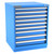 Champion Tool Storage SW1500-0901-ILC-FTB-BB | 28-1/4" Width x 35-7/8" Height x 28-1/2" Depth 9 Drawer 161 Compartments Powder Coated Steel Modular Drawer Cabinet - Bright Blue
