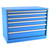 Champion Tool Storage EW1500-0602-ILC-FTB-BB | 47" Width x 35-7/8" Height x 28-1/2" Depth 6 Drawer 188 Compartments Powder Coated Steel Modular Drawer Cabinet - Bright Blue