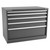 Champion Tool Storage EW1500-0501-ILC-FTB-DG | 47" Width x 35-7/8" Height x 28-1/2" Depth 5 Drawer 132 Compartments Powder Coated Steel Modular Drawer Cabinet - Dark Gray