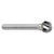 ATA SGSPRO 19042 | 5/8" Cutter Diameter x 1/4" Shank x 2-1/4" OAL x 9/16" LOC Non-Ferrous Brazed SD-6 Ball Burr