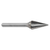 ATA SGSPRO 15775 | 3/16" Cutter Diameter x 1/8" Shank x 1-1/2" OAL x 1/2" LOC 16 Degree Included Angle Brazed SM-53 Cone Burr