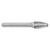 ATA SGSPRO 10345 | 1/2" Cutter Diameter x 1/4" Shank x 7" OAL x 1" LOC Heavy Duty Cut Brazed SF-5L6 Ball Nosed Tree Burr