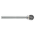 ATA SGSPRO 19923 | 1/4" Cutter Diameter x 1/8" Shank x 1-1/2" OAL x 7/32" LOC Fine Cut Brazed SD-51 VF Ball Burr
