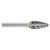 ATA SGSPRO 19629 | 5/8" Cutter Diameter x 1/4" Shank x 2-3/4" OAL x 1" LOC Brazed SF-6 Ball Nosed Tree Burr