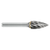 ATA SGSPRO 19634 | 5/8" Cutter Diameter x 1/4" Shank x 2-3/4" OAL x 1" LOC Brazed SG-6 Tree Pointed Burr