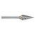 ATA SGSPRO 19645 | 1/4" Cutter Diameter x 1/4" Shank x 2" OAL x 3/4" LOC Solid SM-2 Cone Burr
