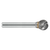ATA SGSPRO 10315 | 1/2" Cutter Diameter x 1/4" Shank x 2-3/16" OAL x 7/16" LOC TiAIN Coated Brazed SD-5 Ball Burr