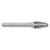 ATA SGSPRO 10321 | 1/2" Cutter Diameter x 1/4" Shank x 2-3/4" OAL x 1" LOC TiAIN Coated Brazed SF-5 Ball Nosed Tree Burr