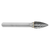 ATA SGSPRO 10324 | 3/8" Cutter Diameter x 1/4" Shank x 2-1/2" OAL x 3/4" LOC TiAIN Coated Brazed SG-3 Pointed Tree Burr