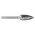 ATA SGSPRO 19368 | 3/8" Cutter Diameter x 1/4" Shank x 2-1/2" OAL x 3/4" LOC Steel Brazed SG-3 Tree Pointed Burr