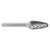 ATA SGSPRO 19378 | 1/2" Cutter Diameter x 1/4" Shank x 2-3/4" OAL x 1" LOC Steel Brazed SF-5 Ball Nosed Tree Burr