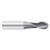 Fullerton Tool 30769 | 1/4" Diameter x 1/4" Shank x 3/4" LOC x 2-1/2" OAL 2 Flute TiAlN Solid Carbide Ball End Mill