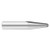 Fullerton Tool 32603 | 1/4" Diameter x 1/4" Shank x 1/2" LOC x 2-1/2" OAL 2 Flute Uncoated Solid Carbide Ball End Mill