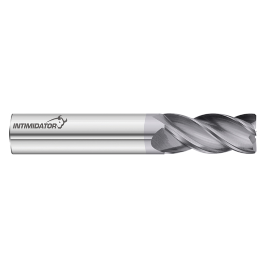 Fullerton Tool 34310 | Intimidator Series 5/8" Diameter, 1-5/8" Length of Cut, 5/8" Shank, 0.020" Chamfer, 4" Overall Solid Carbide FC18 Coated Corner Chamfer End Mill