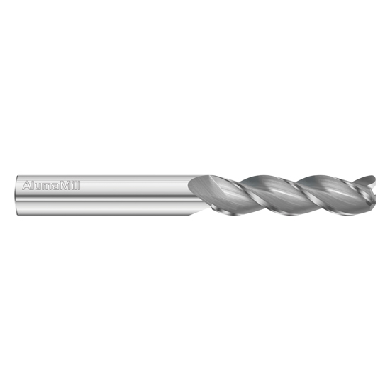 Fullerton Tool 27427 | 7/16" Diameter x 7/16" Shank x 2" LOC x 4" OAL 3 Flute Uncoated Solid Carbide Radius End Mill