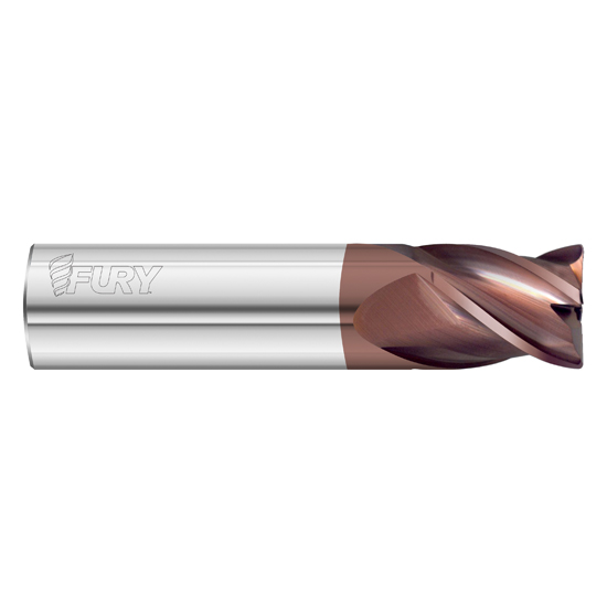 Fullerton Tool 35161 | 1/4" Diameter x 1/4" Shank x 3/8" LOC x 2" OAL 4 Flute FC20 Solid Carbide Radius End Mill