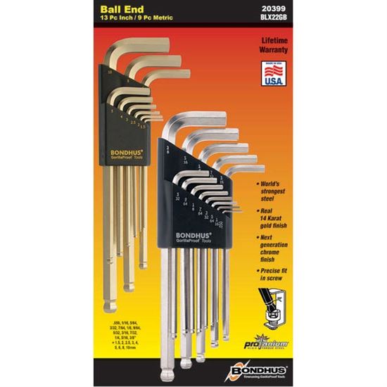 Bondhus 20399 | 22pc Gold & Silver Double Pack Inch/Metric Wrench Set
