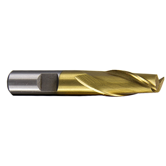All Industrial 14004 | 3/16" X 3/8" X 7/16" X 2-5/16" TIN HSS 2 FLUTE SINGLE END MILL C.C.