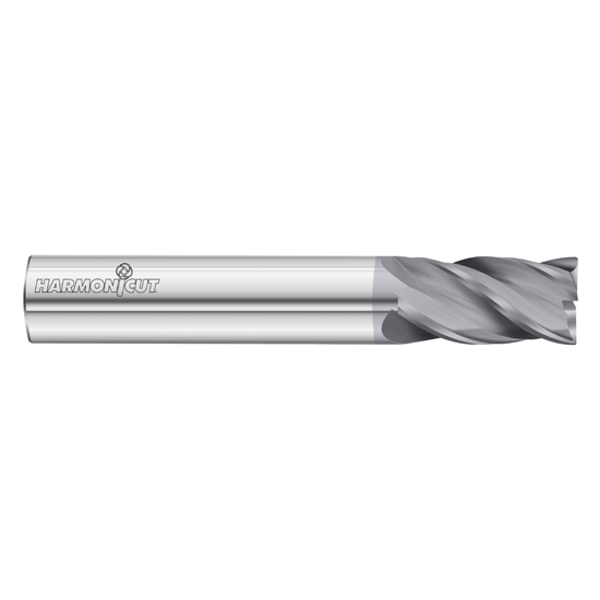 Fullerton Tool 34059 | 3/8" Diameter x 3/8" Shank x 1" LOC x 2-1/2" OAL 4 Flute FC18 Solid Carbide Radius End Mill