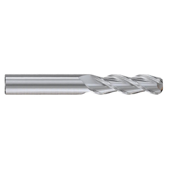 YG1 E5G97941 | 3/8" Diameter x 3/8" Shank x 2" LOC x 4" OAL x 0.030" Radius x 37 Degree Helix Angle 3 Flute Bright Coated Carbide E5G97 Corner Radius End Mill
