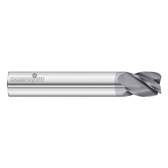 Fullerton Tool 92605 | 4mm Diameter x 4mm Shank x 8mm LOC x 50mm OAL 4 Flute FC18 Solid Carbide Radius End Mill