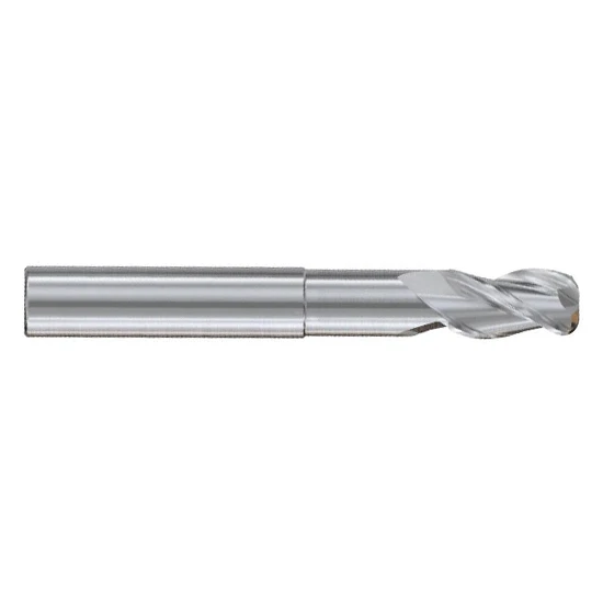 YG1 JAG98024 | 3/8" (R 0.01) Diameter x 3/8" Shank x 1/2" LOC x 3" OAL Alu-Power Neck H-37 3 Flute Coated High Performance Carbide Corner Radius End Mill