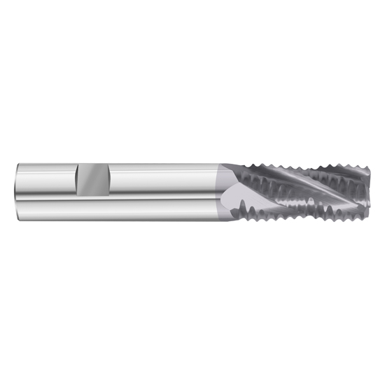 Fullerton Tool 39604 | 1/2" Diameter x 1/2" Shank x 1" LOC x 3" OAL 4 Flute TiAlN Solid Carbide Radius End Mill