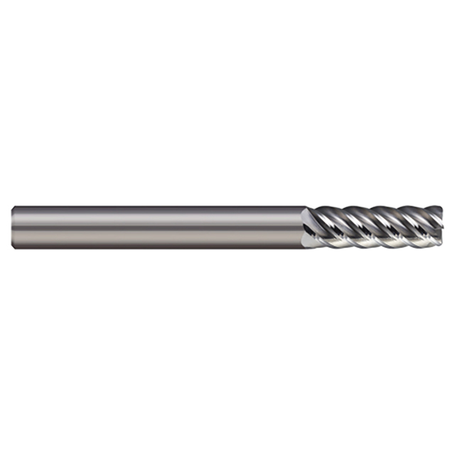 Micro 100 ARC-375-5-060 | 3/8" Diameter x 3/8" Shank x 0.875" LOC x 2-1/2" OAL x 0.060" Corner Radius Uncoated Carbide End Mill