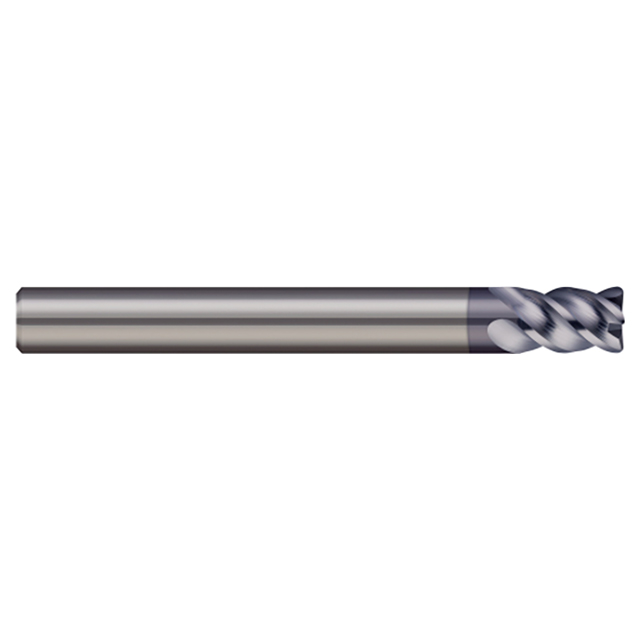 Micro 100 HMCM-0305-4X | 3mm Diameter x 6mm Shank x 8mm LOC x 57mm OAL x 0.50mm Corner Radius AlTiN Coated Carbide End Mill