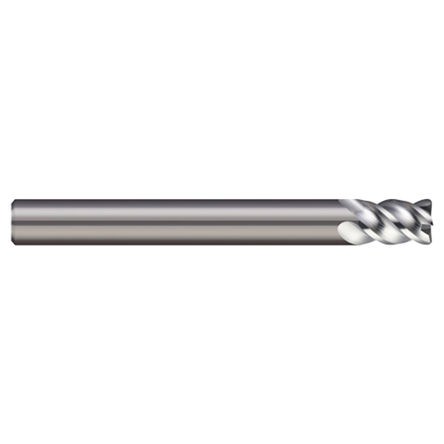 Micro 100 HMCM-0405-4 | 4mm Diameter x 6mm Shank x 11mm LOC x 57mm OAL x 0.50mm Corner Radius Uncoated Carbide End Mill