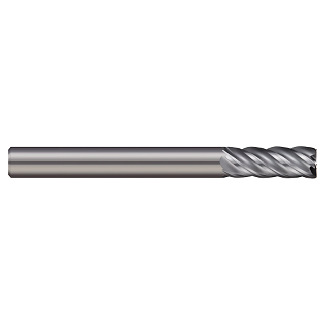 Micro 100 VHMM-040-5 | 4mm Diameter x 4mm Shank x 11mm LOC x 50mm OAL x 0.30mm Corner Radius Uncoated Carbide End Mill