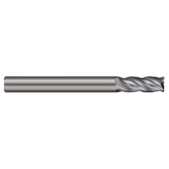 Micro 100 VHMM-100-4 | 10mm Diameter x 10mm Shank x 22mm LOC x 72mm OAL x 0.60mm Corner Radius Uncoated Carbide End Mill