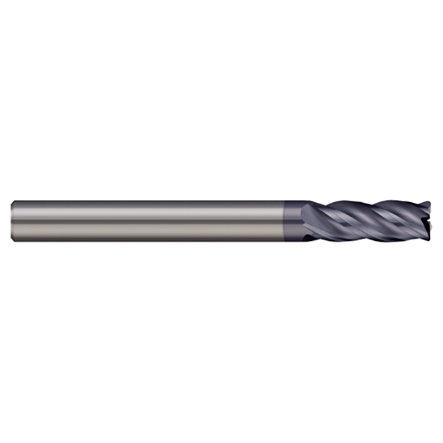 Micro 100 VHS-500-4X | 1/2" Diameter x 1/2" Shank x 0.625" LOC x 3" OAL x 0.030" Corner Radius AlTiN Coated Carbide End Mill