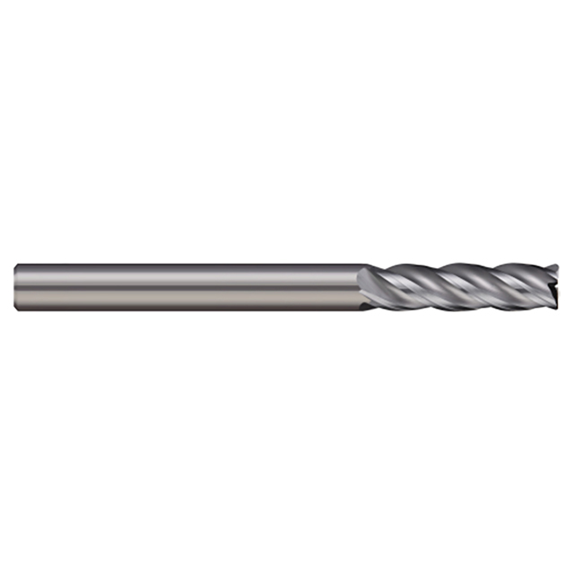 Micro 100 VLM-250-4 | 1/4" Diameter x 1/4" Shank x 1.125" LOC x 3" OAL x 0.020" Corner Radius Uncoated Carbide End Mill
